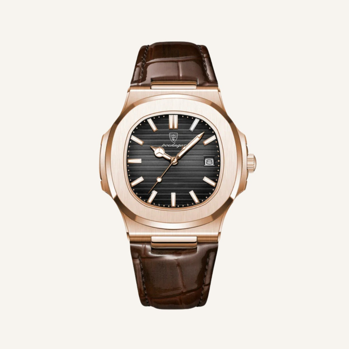 Relógio de Couro Marrom Luxe Civano