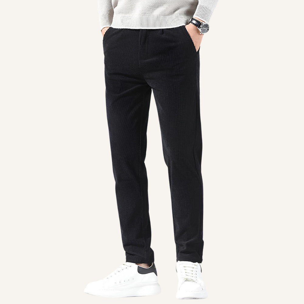 Calça de Veludo Masculina Old Money Versailles Preta
