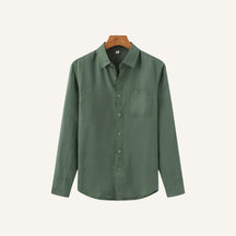 Camisa de Linho Masculina Manga Longa Milford verde