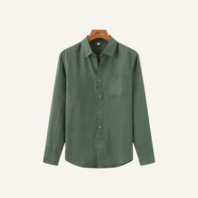 Camisa de Linho Masculina Manga Longa Milford verde