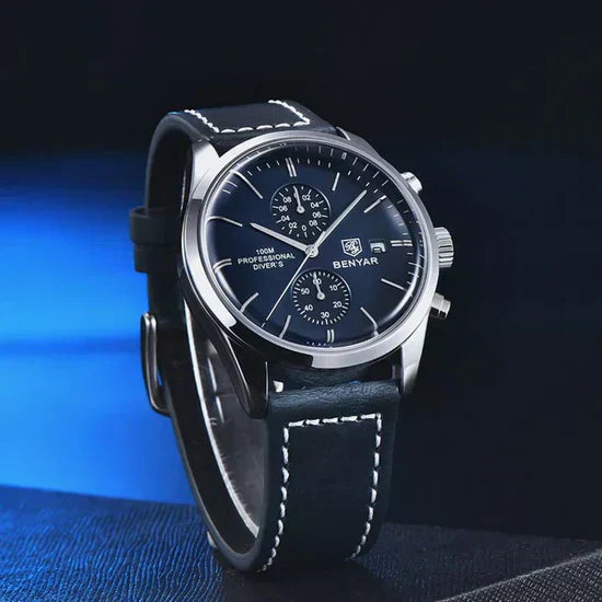 Relogio de Couro Classic Civano azul